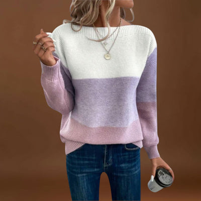 Balbina - Elegáns háromszínű pulóver