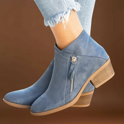 Daya - Széles sarkú velúr csizma