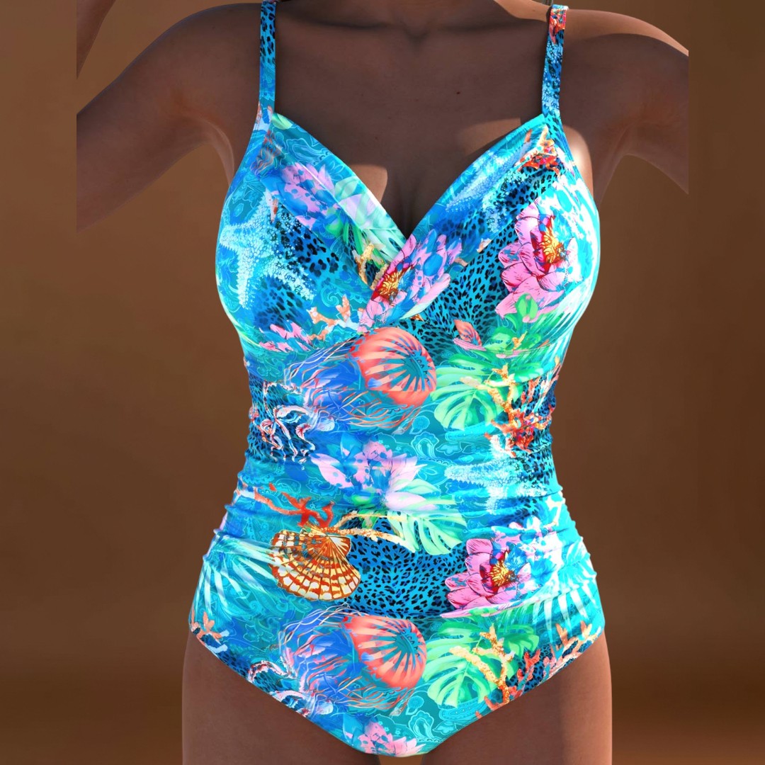 Vivien – Fürdőruha tengeri kivágásokkal
