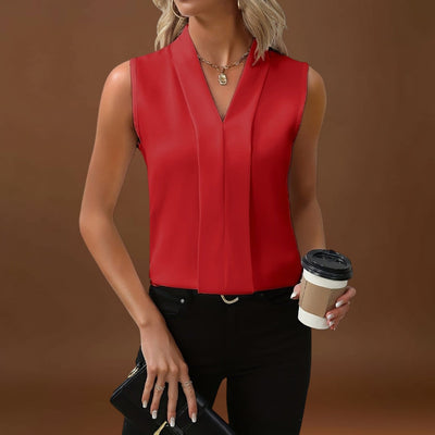 Ilonka - Ujjatlan blúz V-kivágással