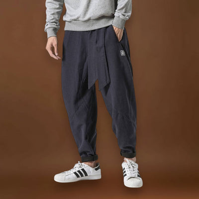 Etán - Vastag téli harem nadrág Fekete