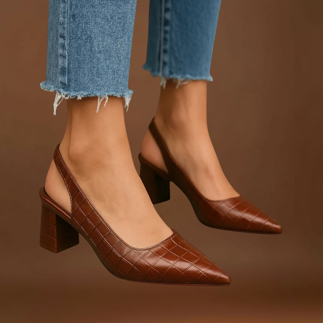 Évike – Krokodil bőr magassarkú cipő
