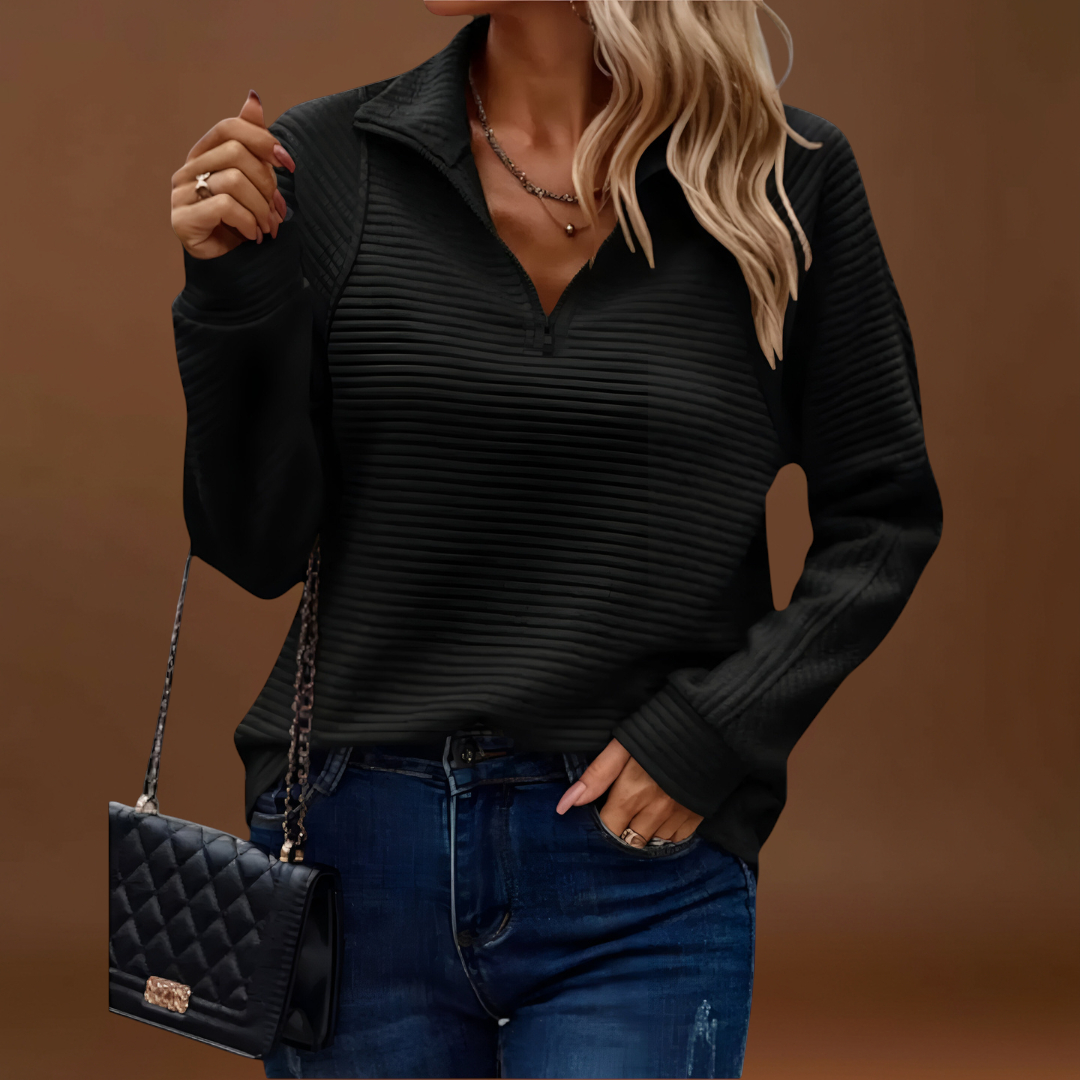 Bambi - Elegáns pulóver félig zippel