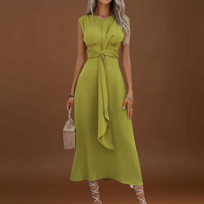 Andrea - Elegáns, ujjatlan, maxi ruha kerek nyakkal