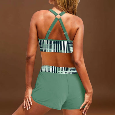 Juliana - Magas derekú bikini bordázott