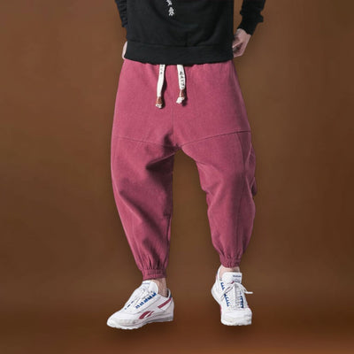 Halászfi - Kényelmes pamut harem nadrág Fekete