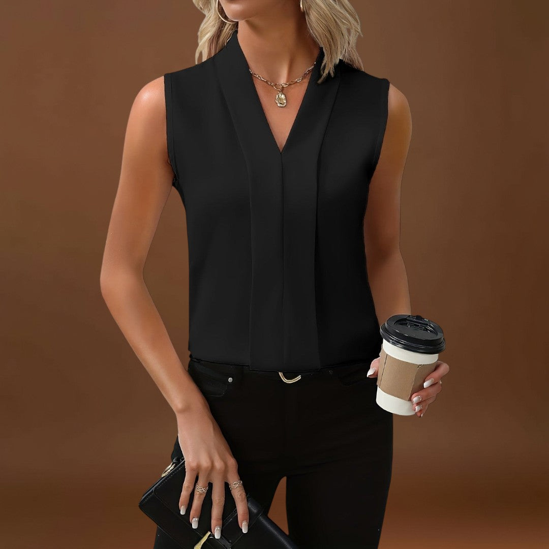 Ilonka - Ujjatlan blúz V-kivágással