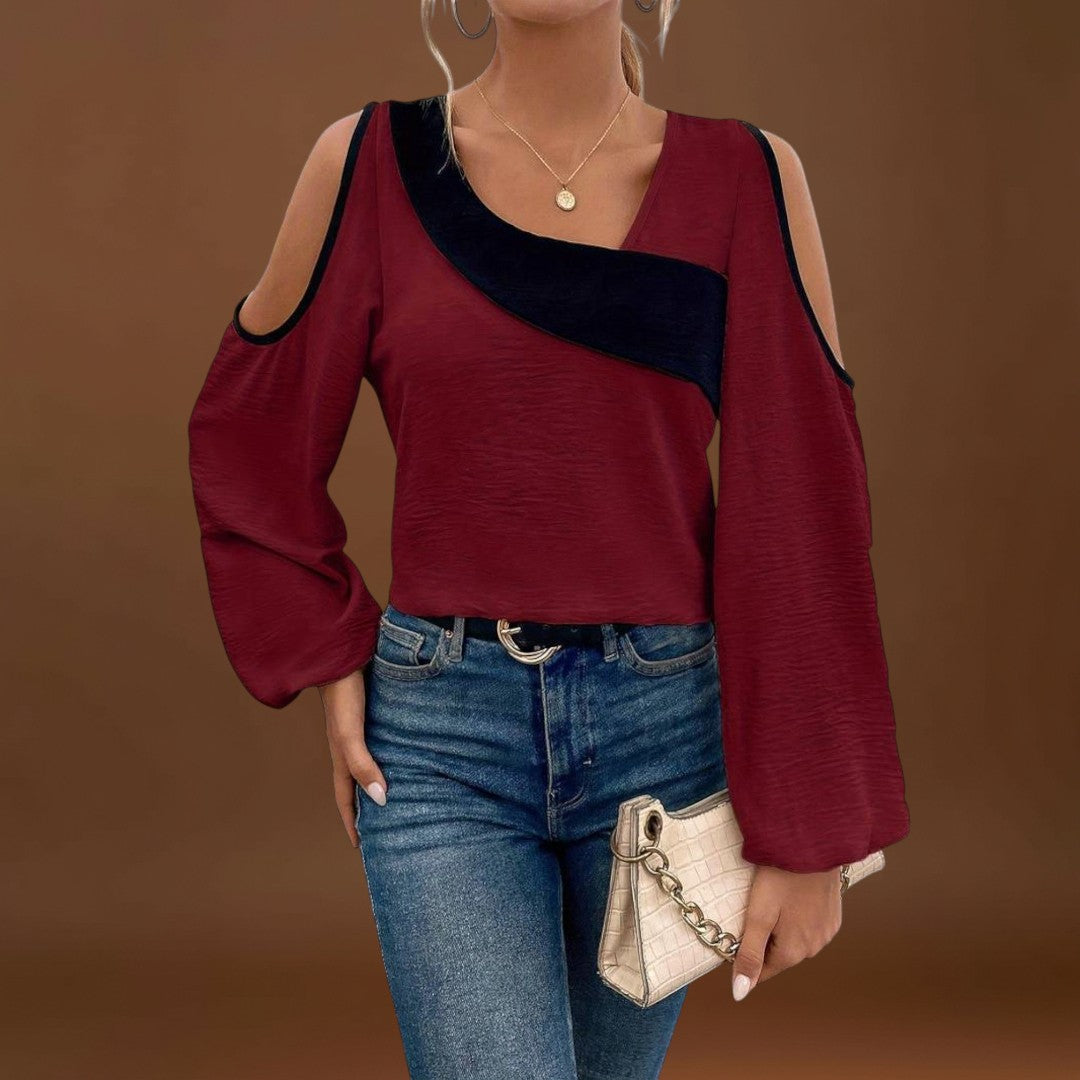 Nelli - Négyzet alakú dekoltázsú blúz