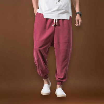 Halászfi - Kényelmes pamut harem nadrág Fekete