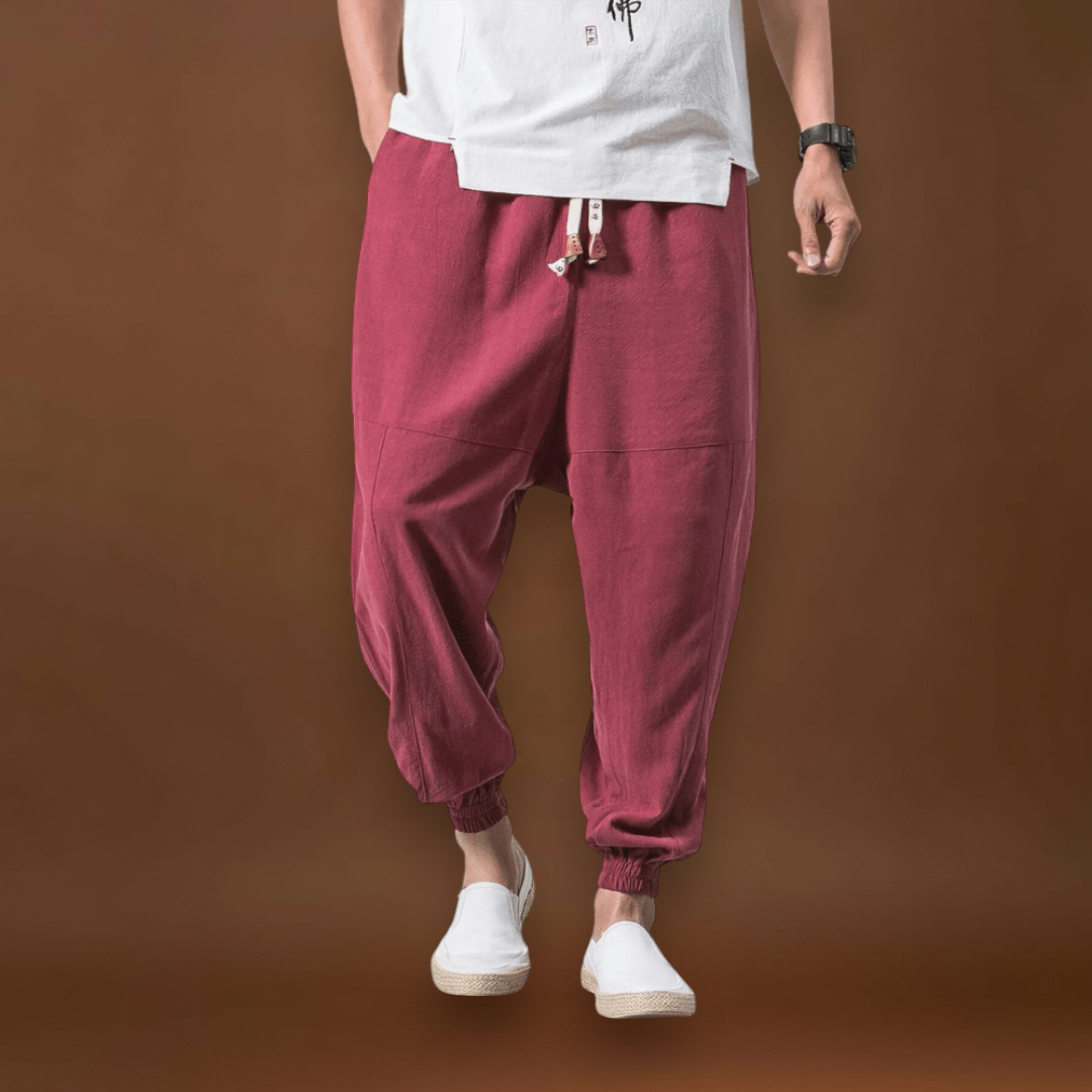 Gyurit - Kényelmes pamut harem nadrág Piros