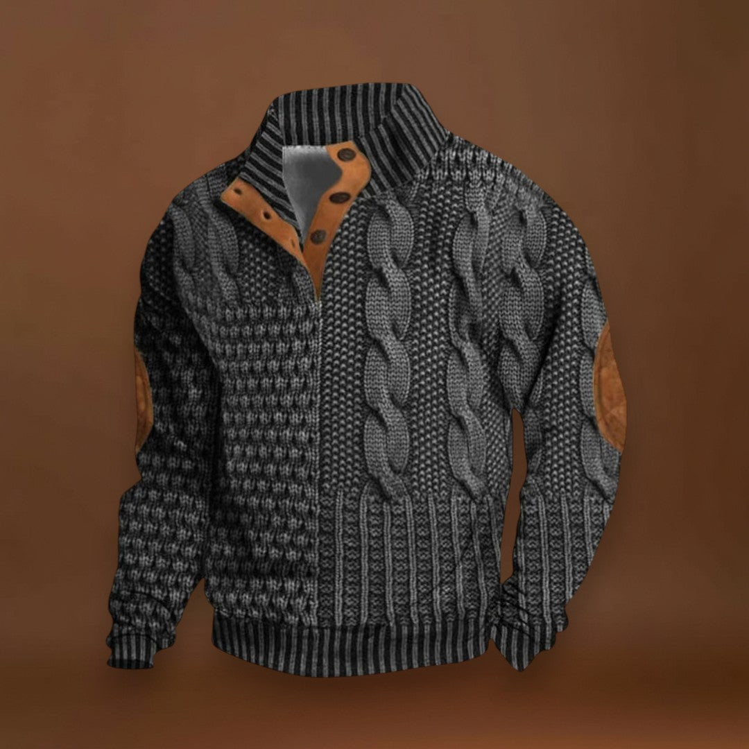 István - Stílusos Pulóver Fonott Mintával