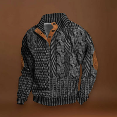 István - Stílusos Pulóver Fonott Mintával