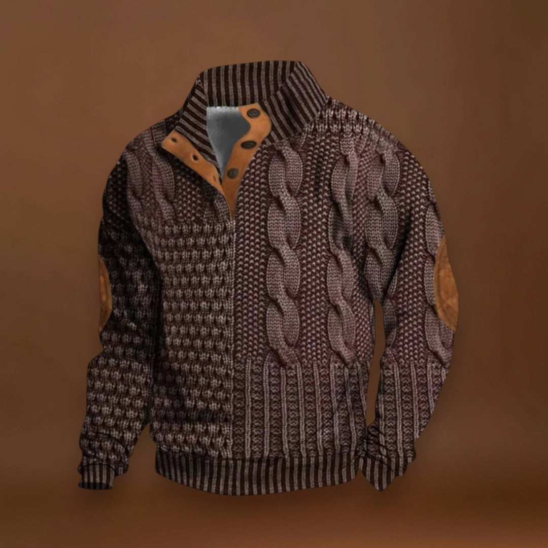 István - Stílusos Pulóver Fonott Mintával