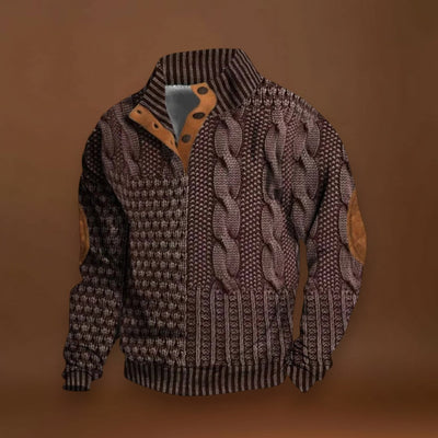 István - Stílusos Pulóver Fonott Mintával