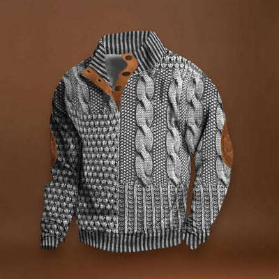 István - Stílusos Pulóver Fonott Mintával