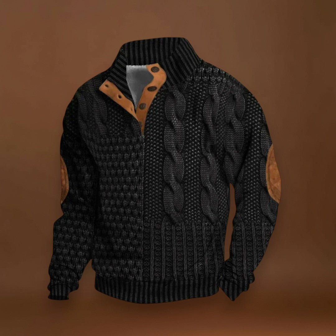 István - Stílusos Pulóver Fonott Mintával