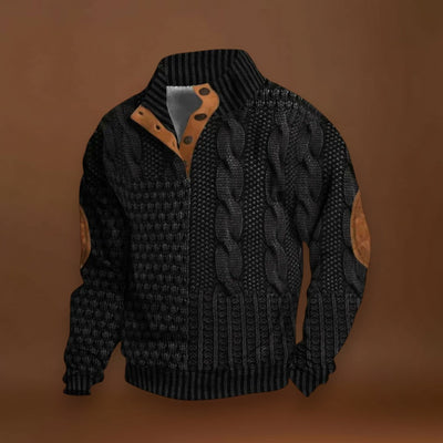 István - Stílusos Pulóver Fonott Mintával