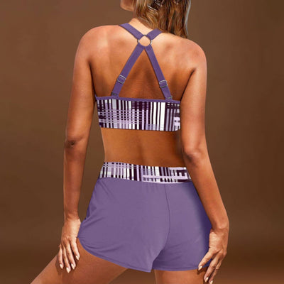 Juliana - Magas derekú bikini bordázott