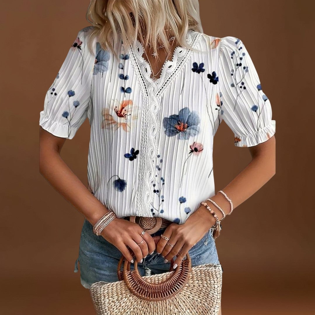 Letti - Elegáns blúz hegyes dekoltázzsal