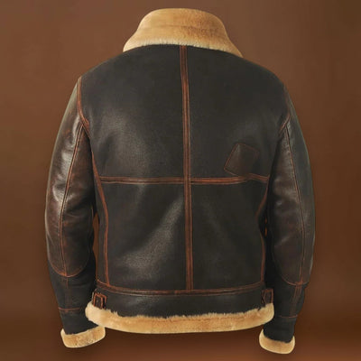 Mészáros - Vintage Bőr Bomber Kabát Bélelt