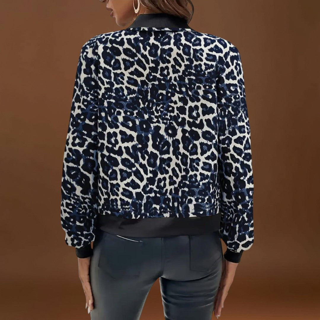 Lorina - Elegáns Leopárd Mintás Kabát