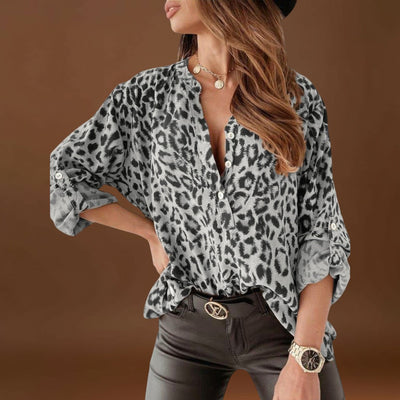 Katica - Modern Leopárd Mintás Blúz