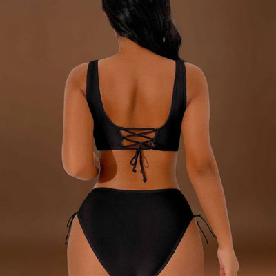 Helena - Magas Derékú Bikini Keresztpántos Topal