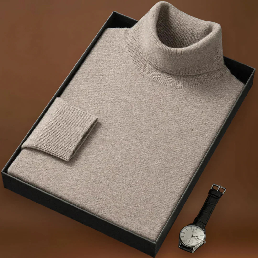 Vince - Férfi Magas Galléros Luxus Kasmír Pulóver
