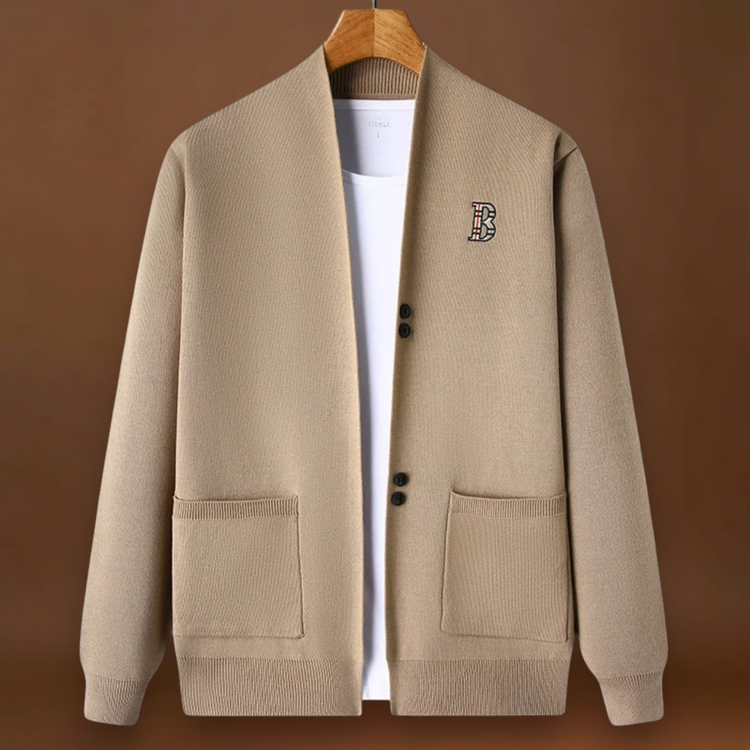 József - Rugalmas Illeszkedésű Bordás Kötött Kardigán