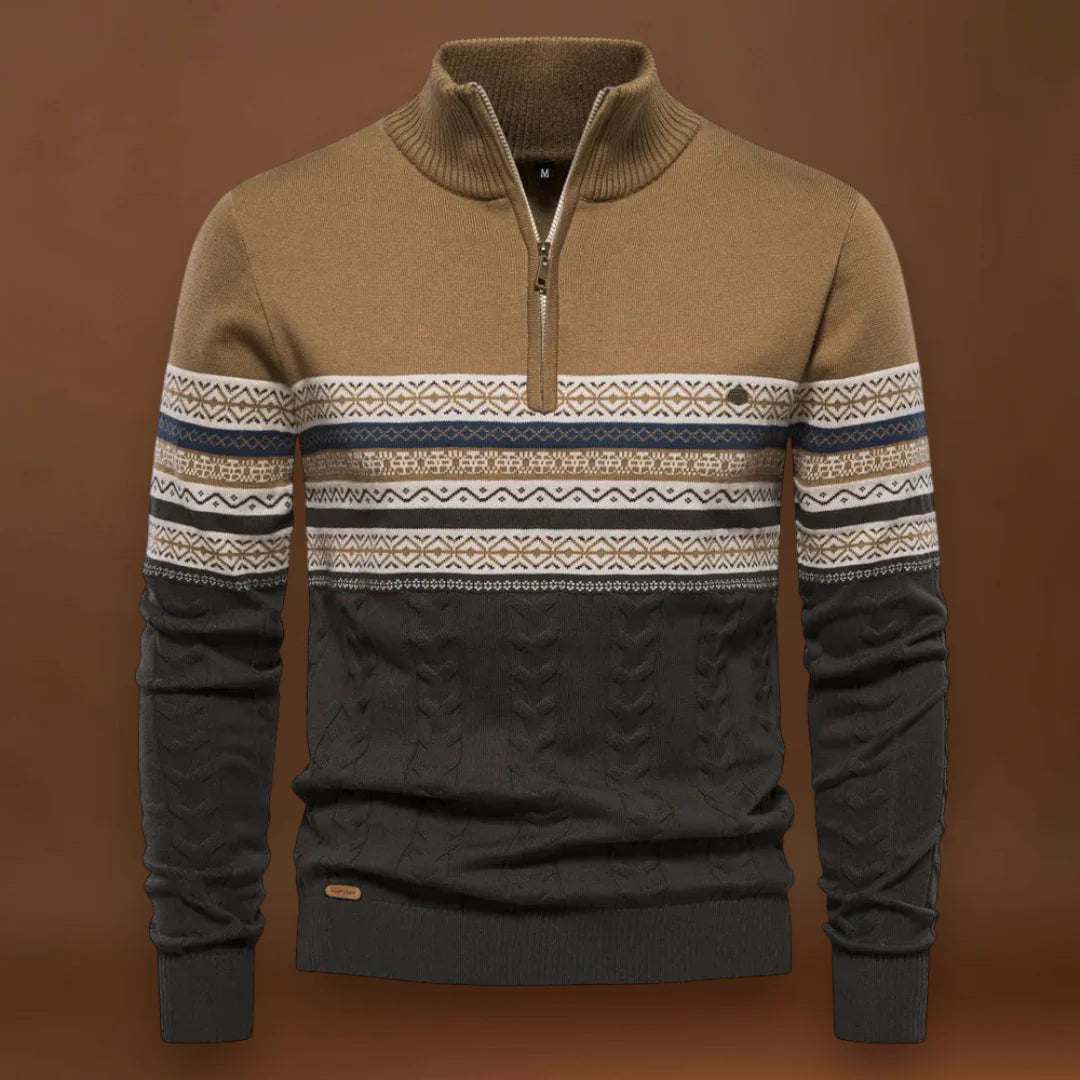 Álmos - Különleges Vegyes Fonatú Pulóver