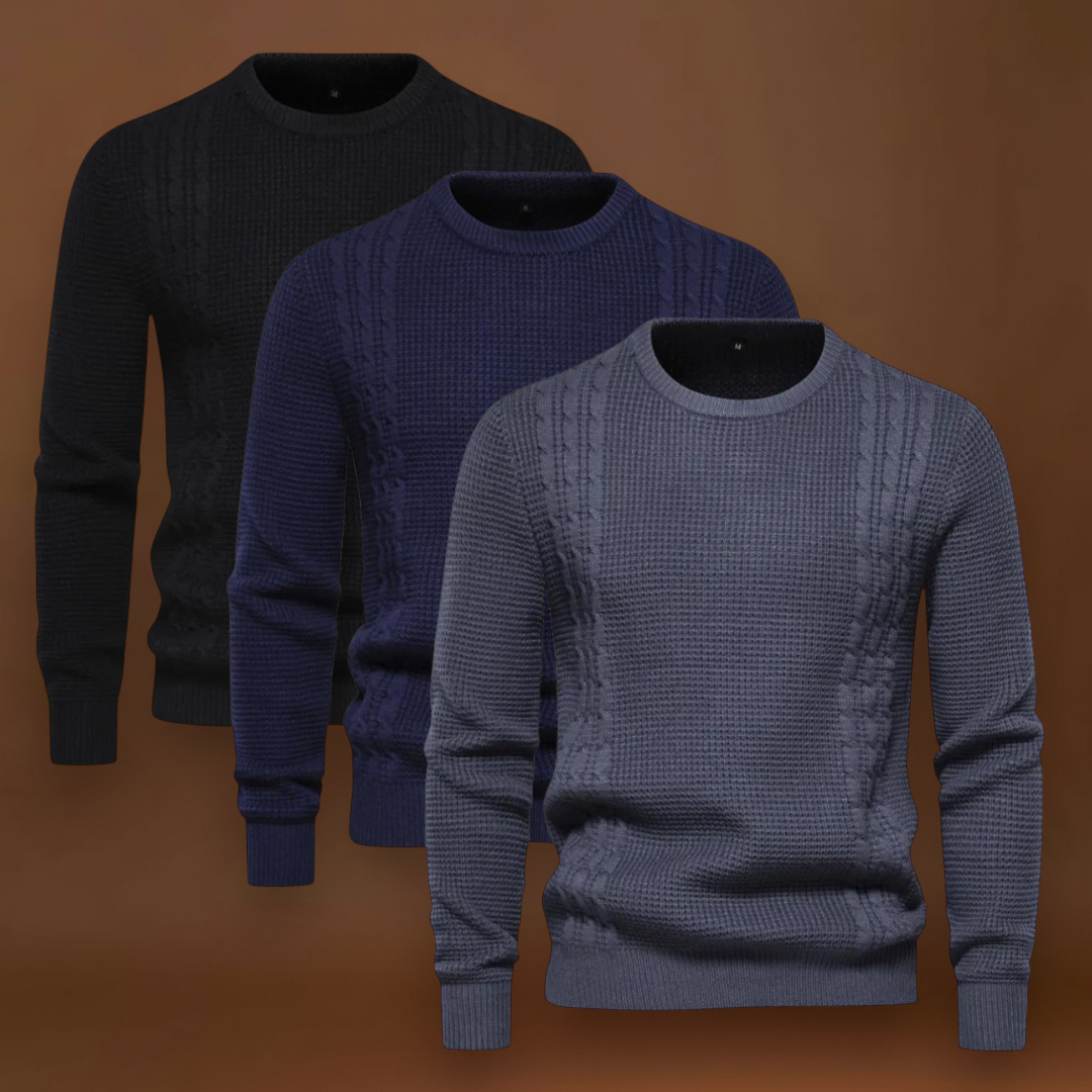 Gyula - Patchwork Kötött Pulóver Többrétegű Kényelem