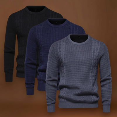 Gyula - Patchwork Kötött Pulóver Többrétegű Kényelem