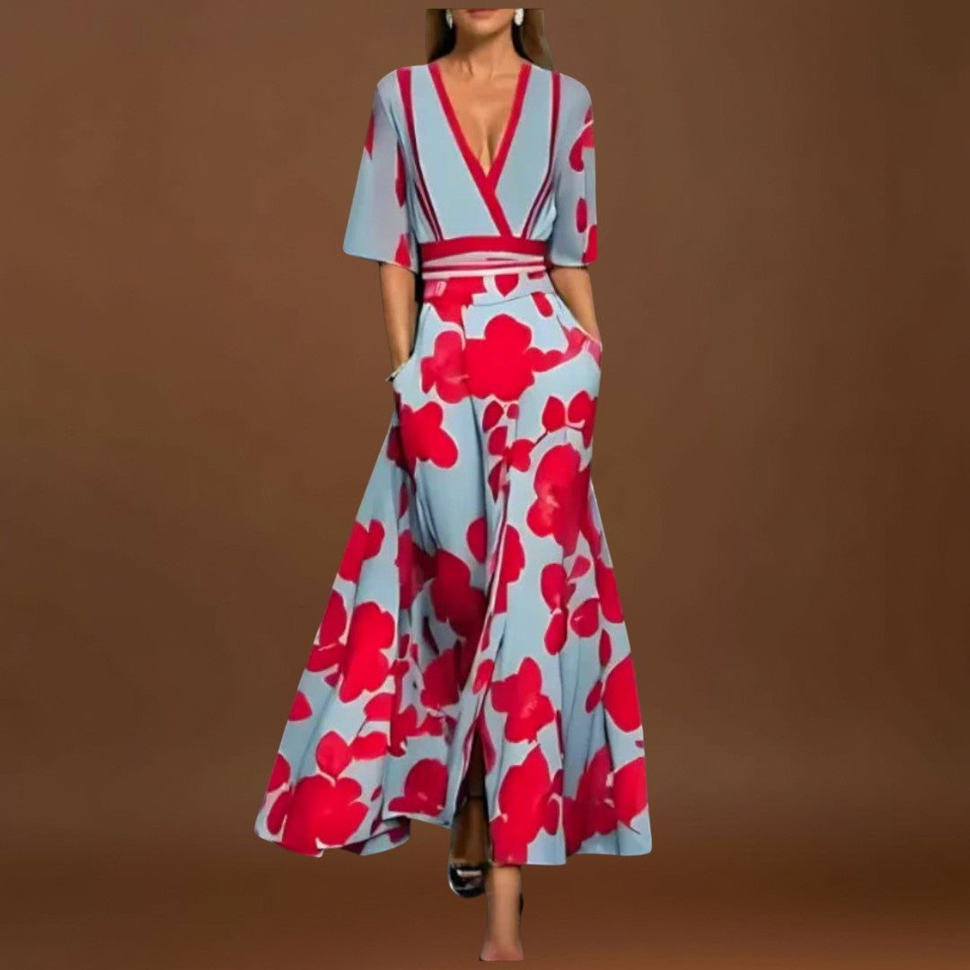 Tália - Elegáns ruha virágmintákkal