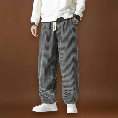 Farkóka - Csíkos bársonynadrág Szürke teveszín