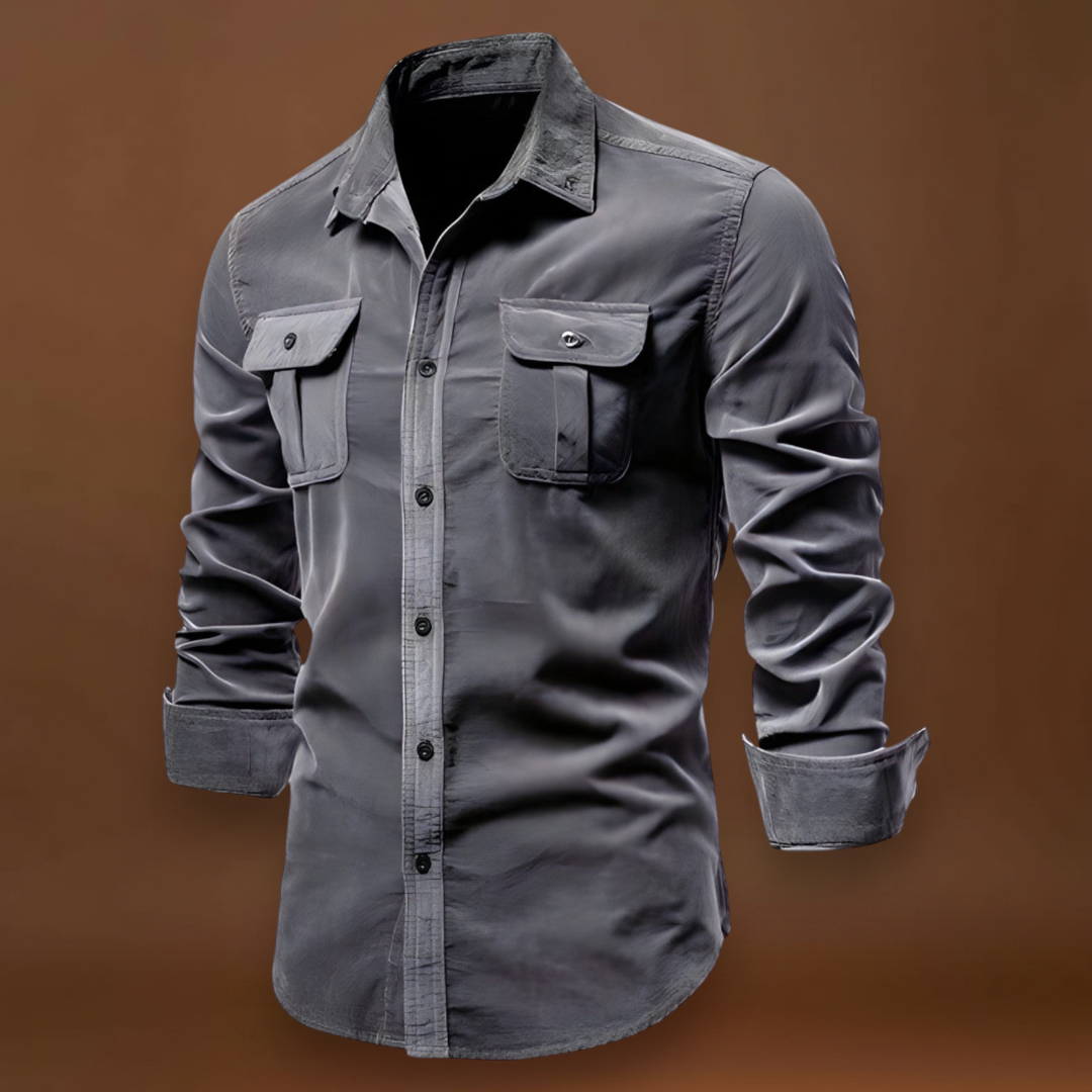 Damás - Poliészter keverék, klasszikus gallérral és légies, puha tapintással