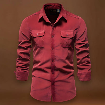 Damás - Poliészter keverék, klasszikus gallérral és légies, puha tapintással