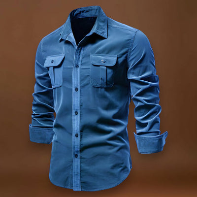 Damás - Poliészter keverék, klasszikus gallérral és légies, puha tapintással