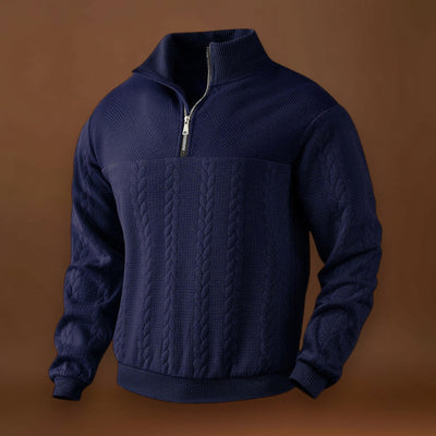 Erik - Fél-Zippes Pulóver Légáteresztő Mikrofinom Szövet