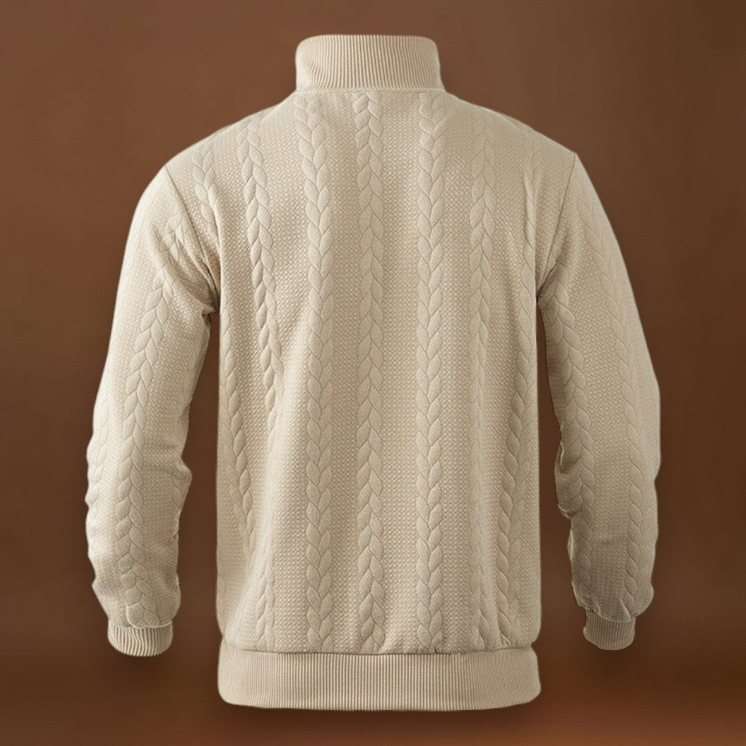 Erik - Fél-Zippes Pulóver Légáteresztő Mikrofinom Szövet