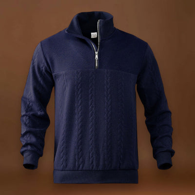 Erik - Fél-Zippes Pulóver Légáteresztő Mikrofinom Szövet