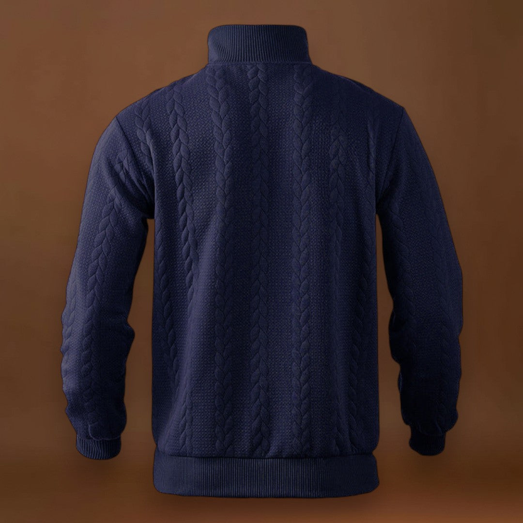 Erik - Fél-Zippes Pulóver Légáteresztő Mikrofinom Szövet