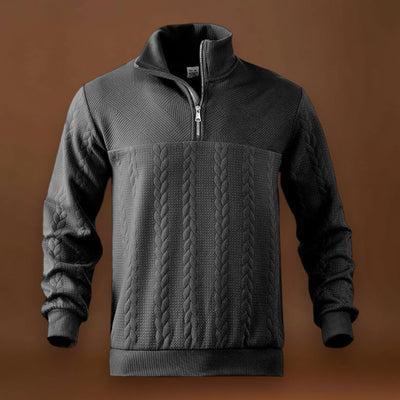 Erik - Fél-Zippes Pulóver Légáteresztő Mikrofinom Szövet