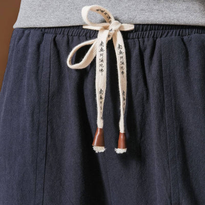 Fűzér- Kényelmes pamut harem nadrág Fekete