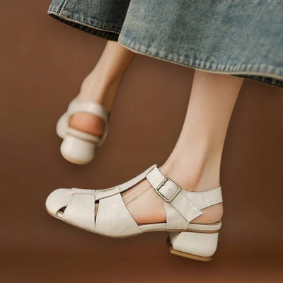 Hógolyó - Elegáns bőr szandálok