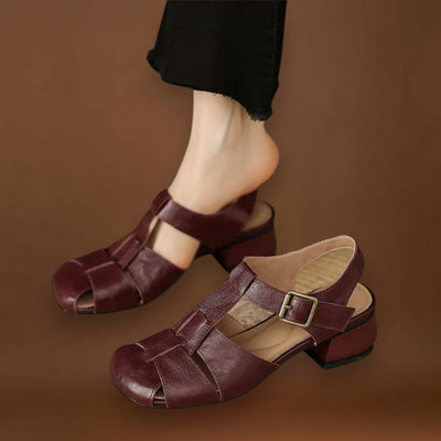 Hógolyó - Elegáns bőr szandálok