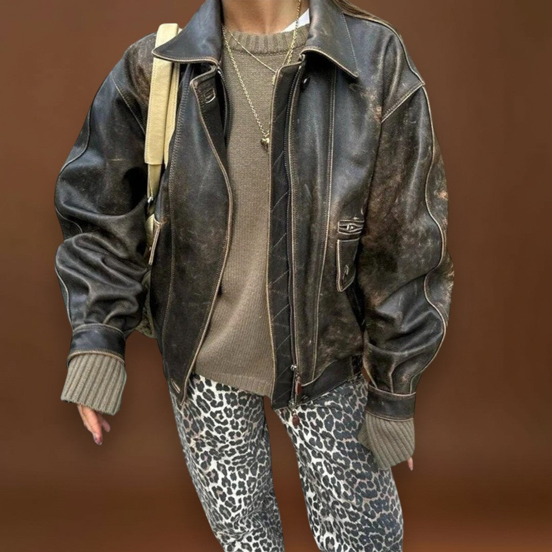 Izóra - Vintage farmernadrág leopárdmintával