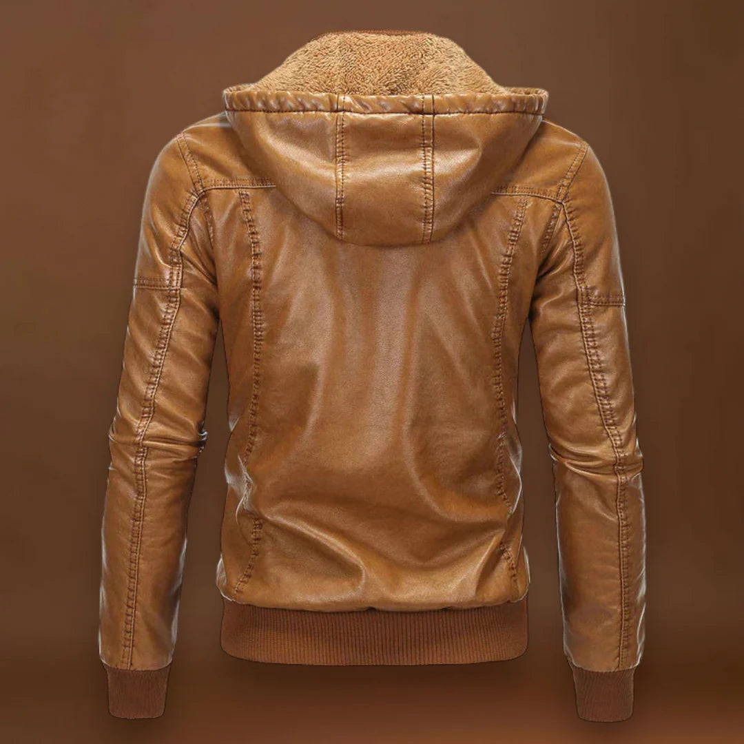 Kósa - Bőrkabát kapucnival