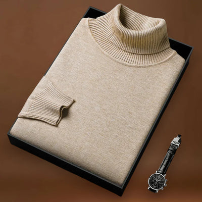 Vince - Férfi Magas Galléros Luxus Kasmír Pulóver