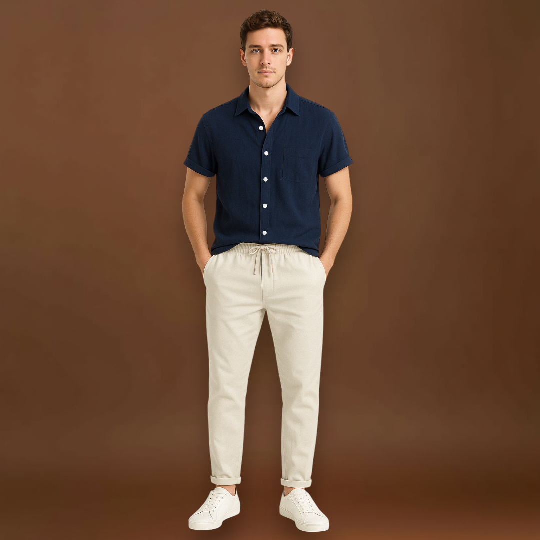 Póló és Nadrág Szett – Rövid Ujjú Póló és Rugalmas Derék