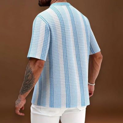 Emánuel – Elülső Gombos Könnyű Csíkos Anyag és Lélegző Illeszkedés